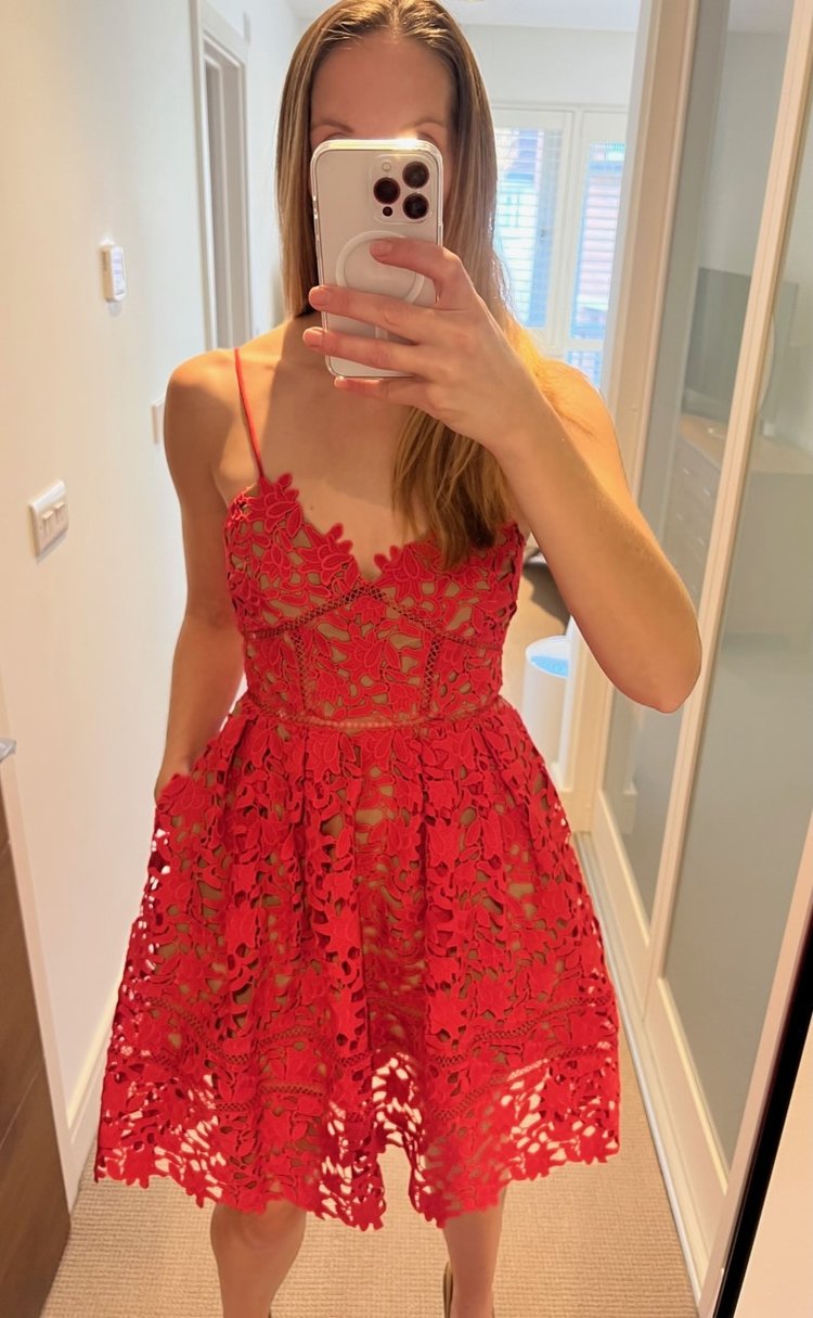 Brand New Self Portrait Hot Pink Guipure Lace Azaelea Dress