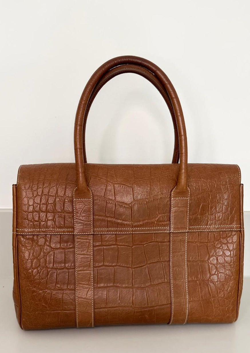 Mulberry Bayswater Tan Mulberry Bayswater Brown Croc Effect