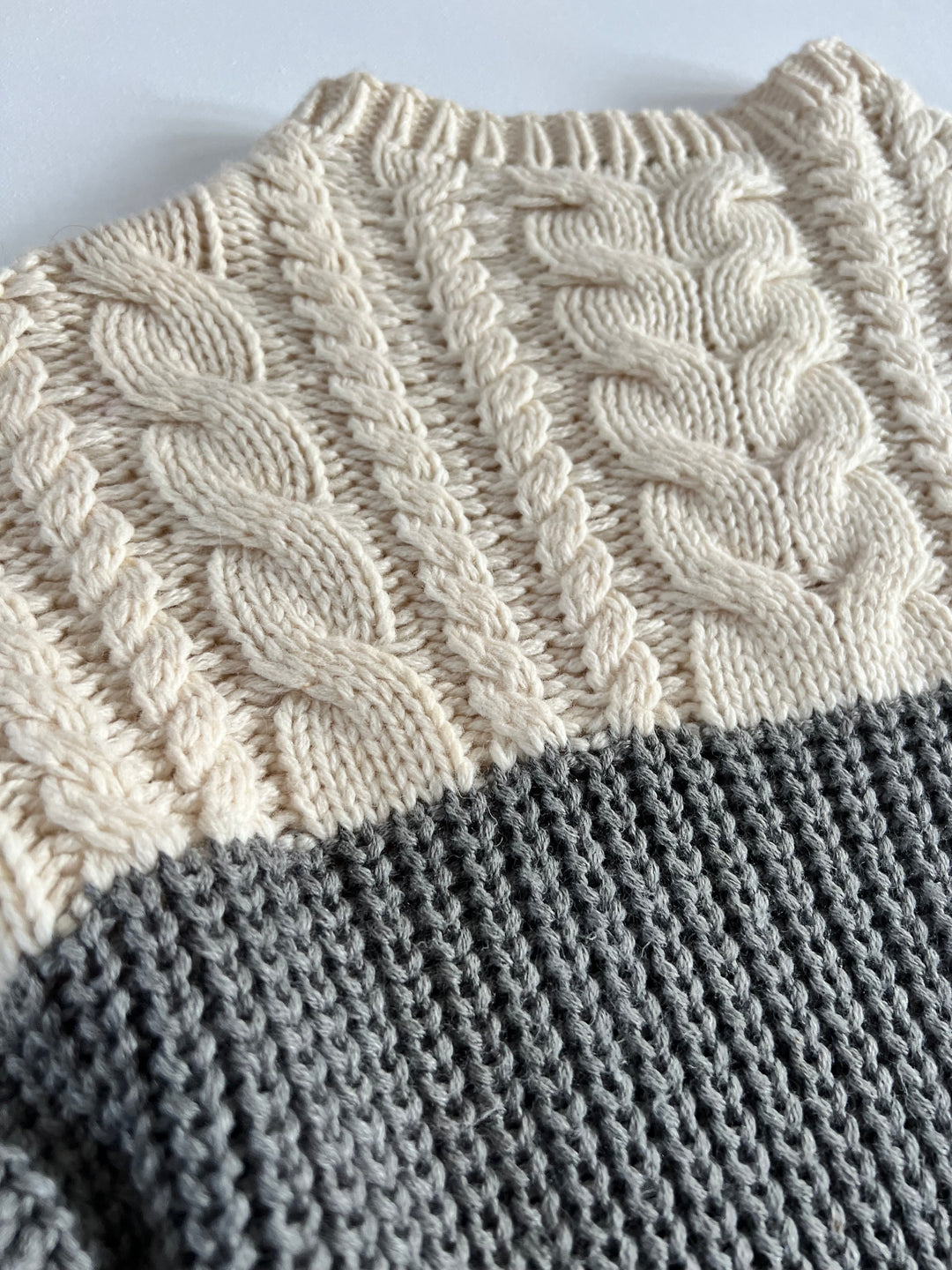 Sandro Cream and Grey Knit Winter Jumper