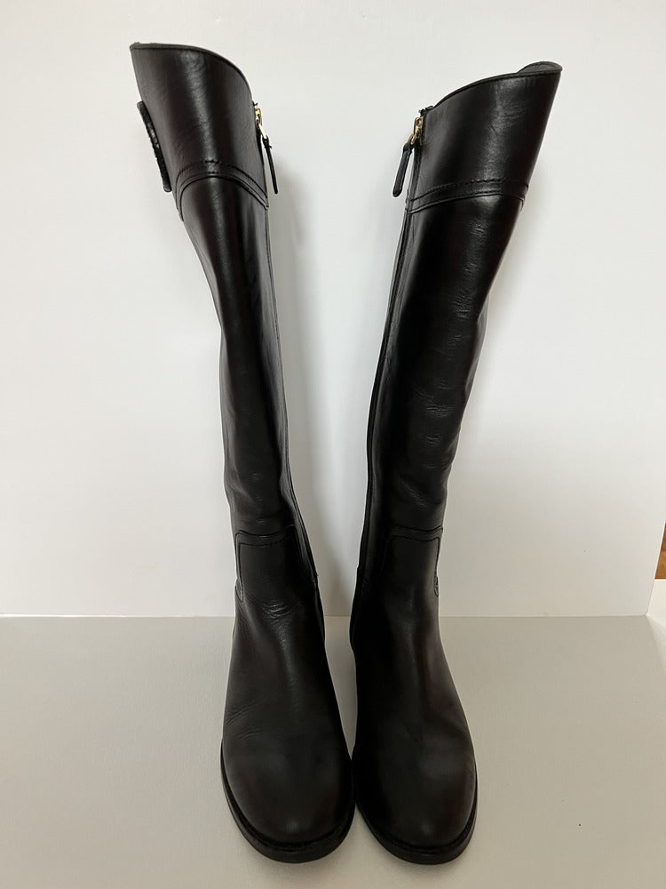 Tory Burch Black Leather Riding Boot UK5