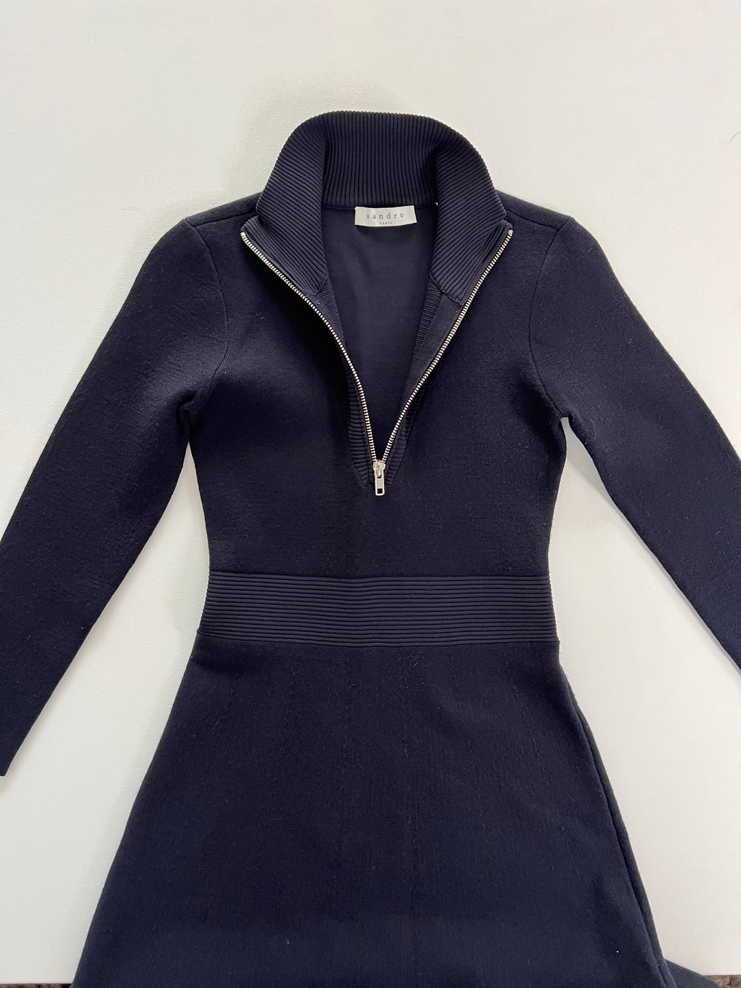 Sandro Navy Knit Dress