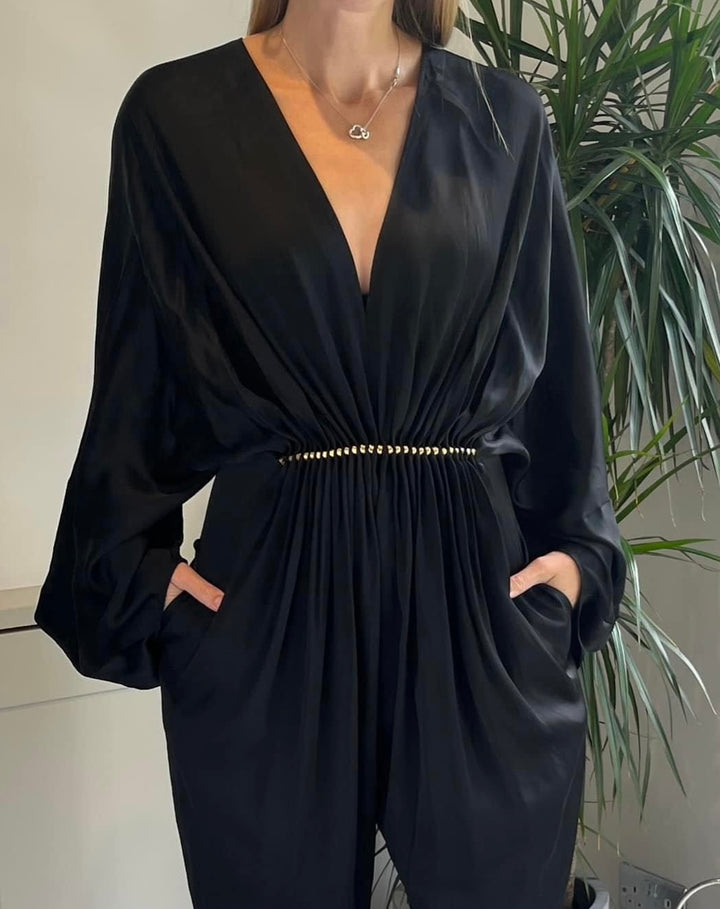 Stella McCartney Black Drape Jumpsuit: new with tag still attached