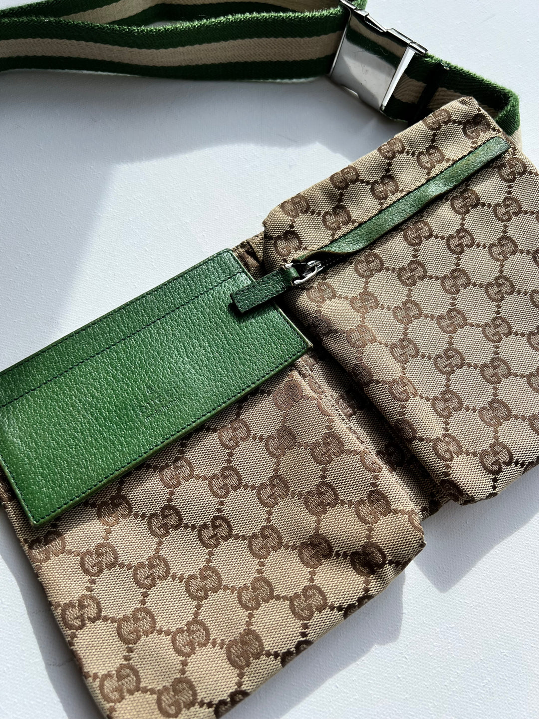 Gucci GG Canvas Green Waist bag