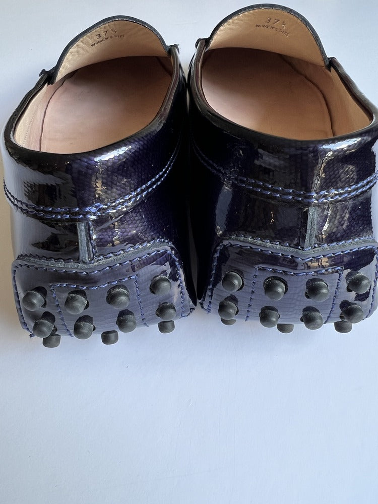 Blue 2024 studded loafers