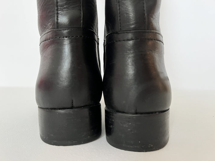 Tory Burch Black Leather Riding Boot UK5