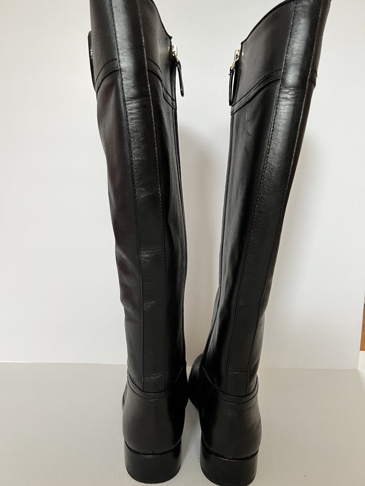 Tory Burch Black Leather Riding Boot UK5