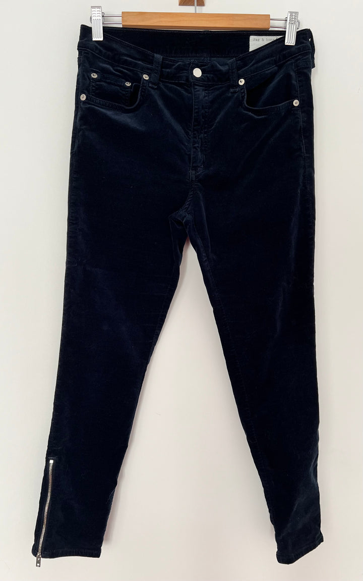 Rag & Bone Velvet Zipper Ankle Jeans