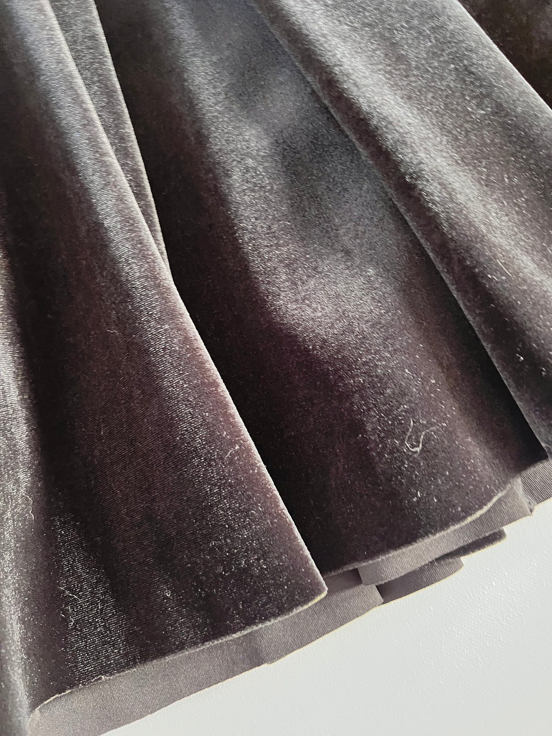 Maje Black Velvet Pleated Skirt