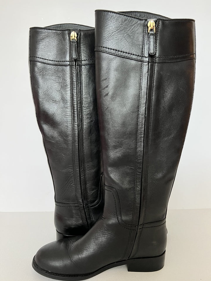 Tory Burch Black Leather Riding Boot UK5