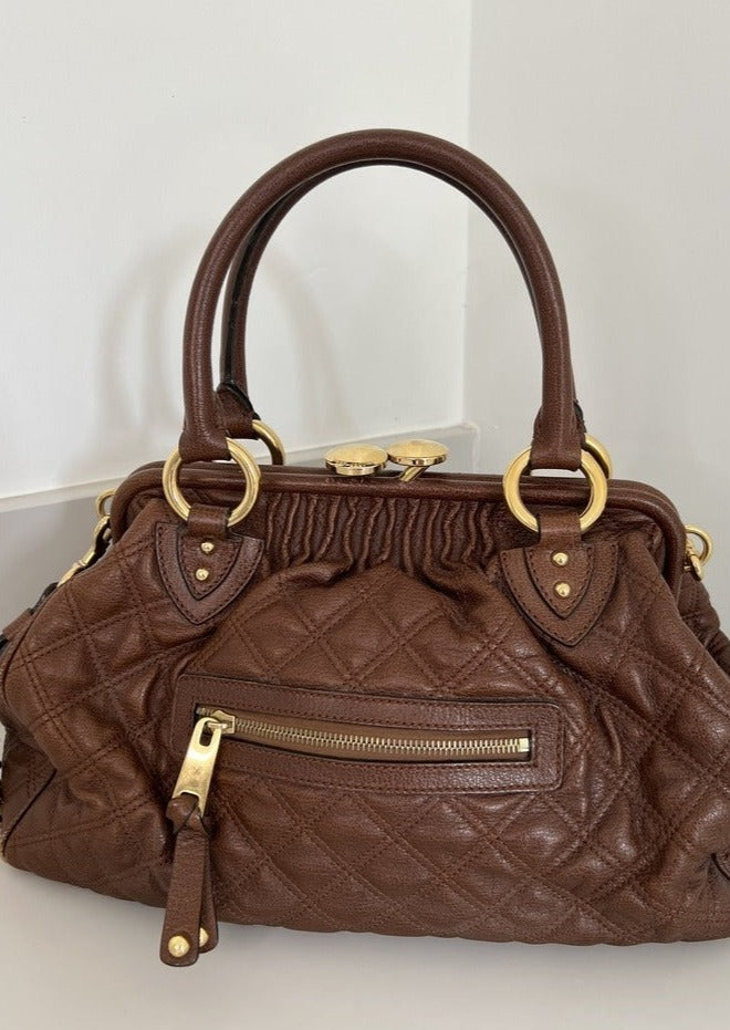 Marc jacobs 2024 brown leather handbag