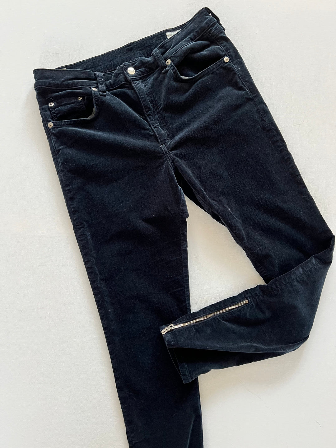 Rag & Bone Velvet Zipper Ankle Jeans