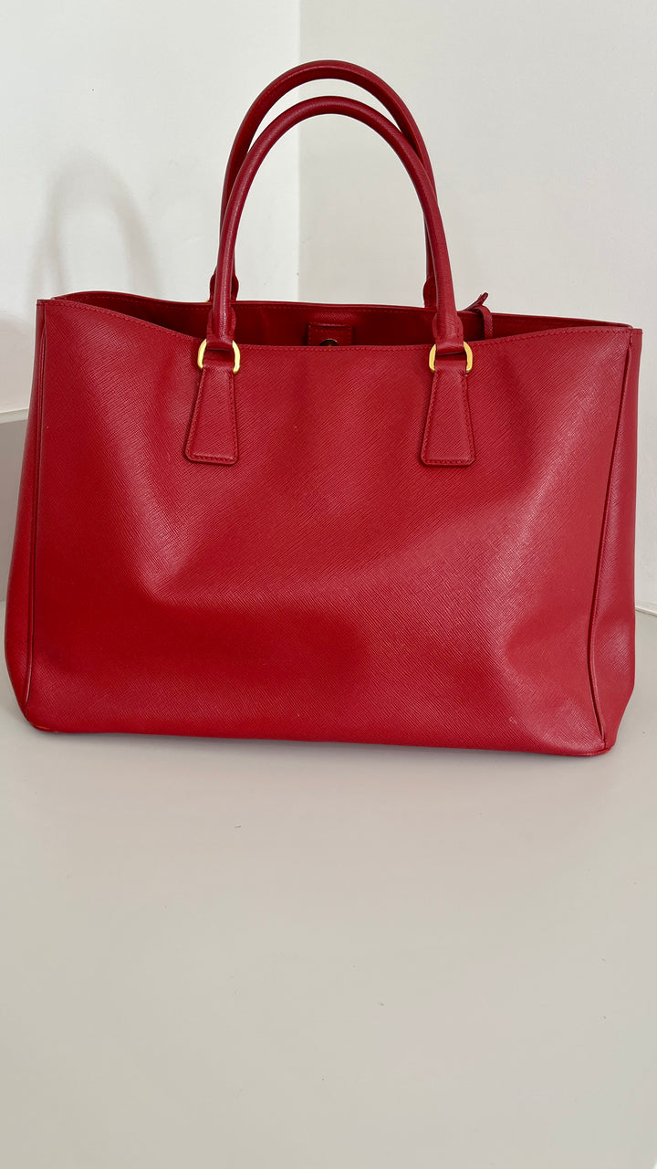 Prada Red Galleria Tote Bag