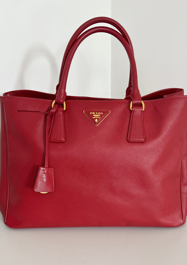 Prada Red Galleria Tote Bag