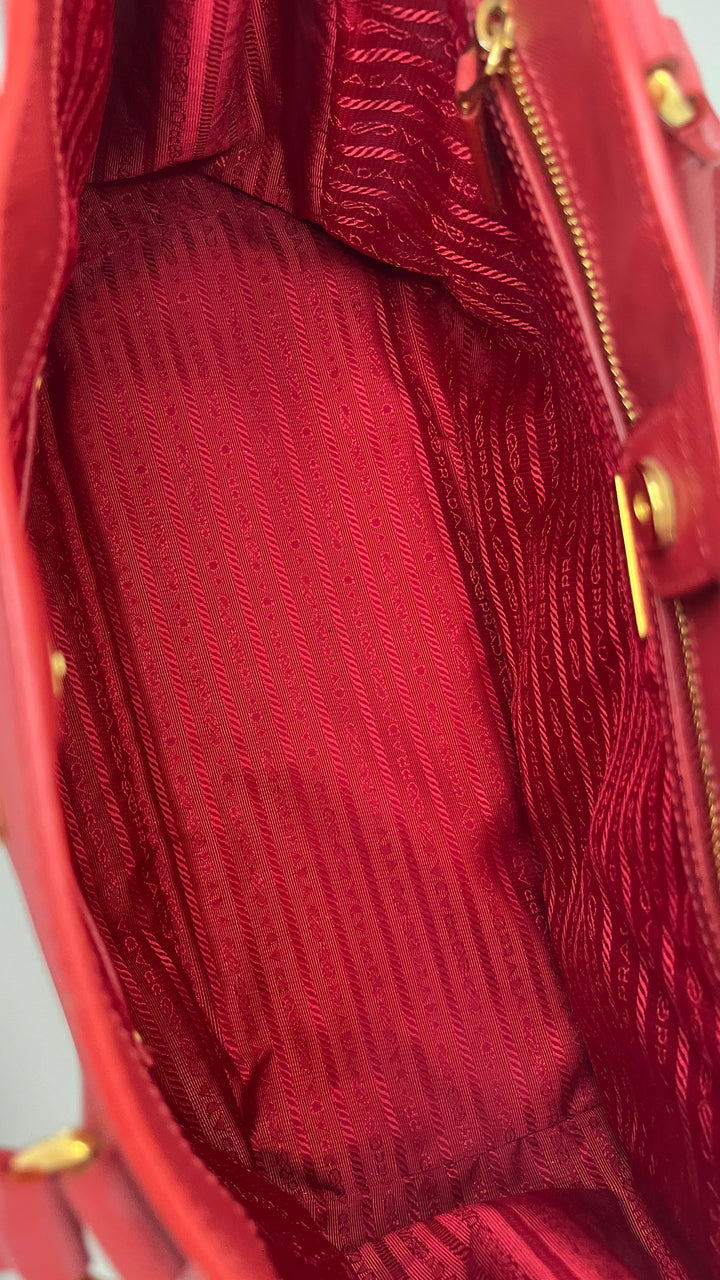 Prada Red Galleria Tote Bag