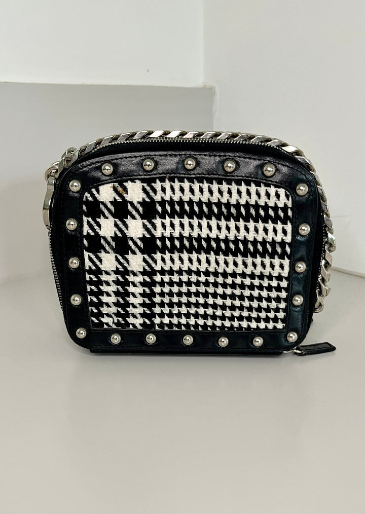 Versace Studded Box Bag with Short Chunky Chain Handle