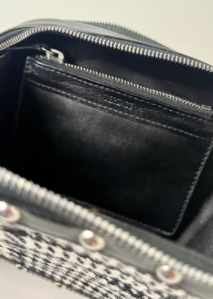 Versace Studded Box Bag with Short Chunky Chain Handle