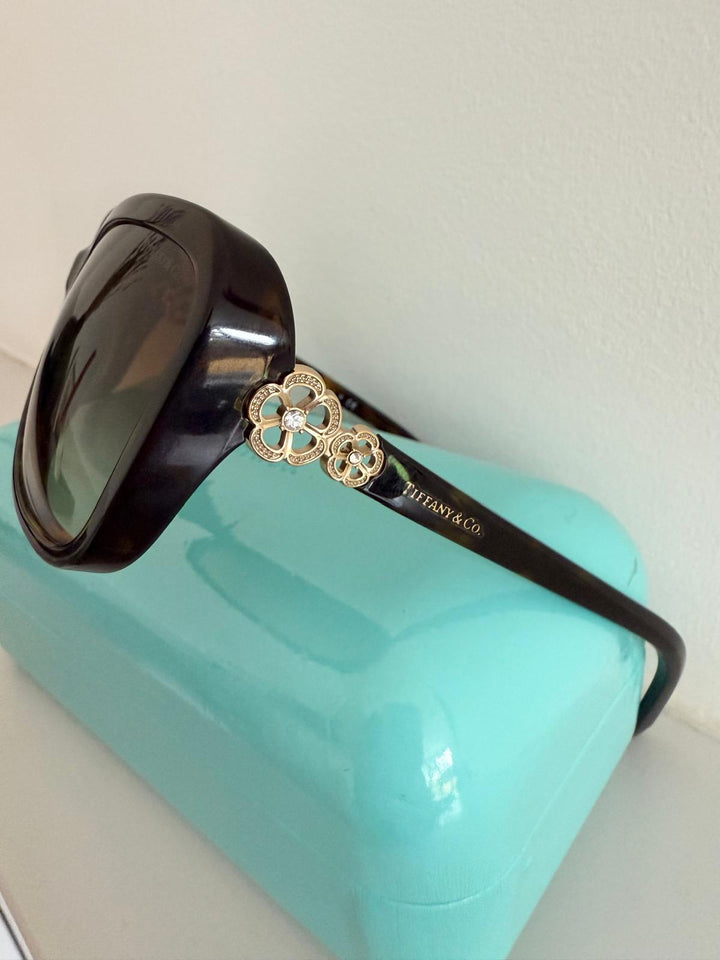 Tiffany & Co Women's Sunglasses Gold Floral Design