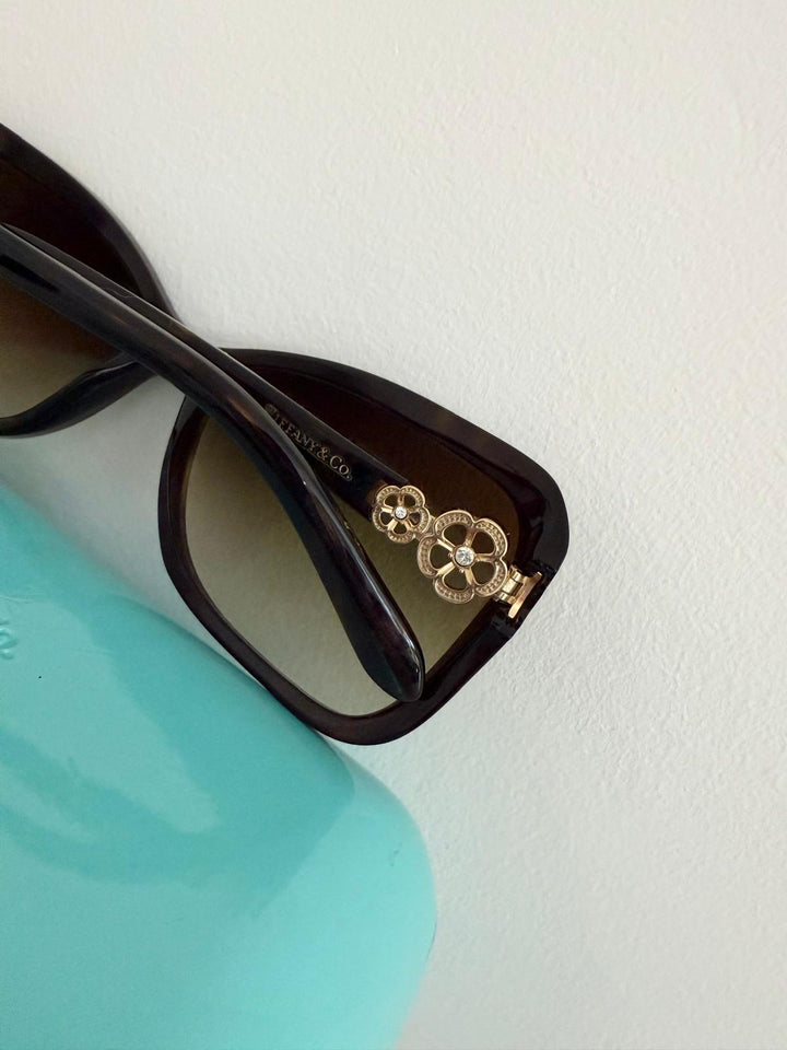 Tiffany & Co Women's Sunglasses Gold Floral Design