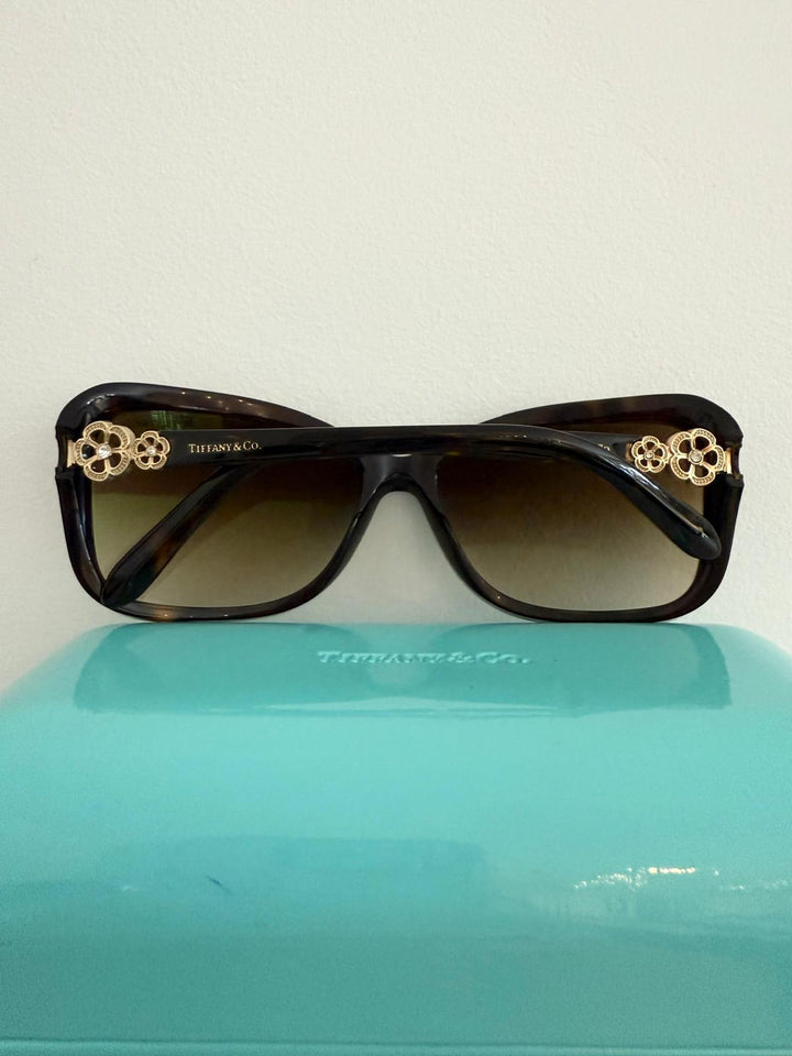 Tiffany & Co Women's Sunglasses Gold Floral Design