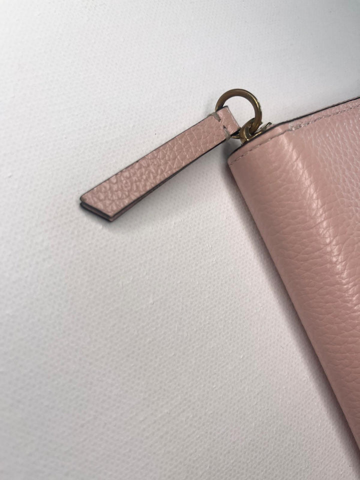 Mulberry Classic Grain Leather Zip Around Pink Wallet