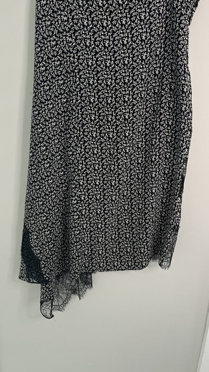 Joseph 100% Silk Black and White Lace Skirt